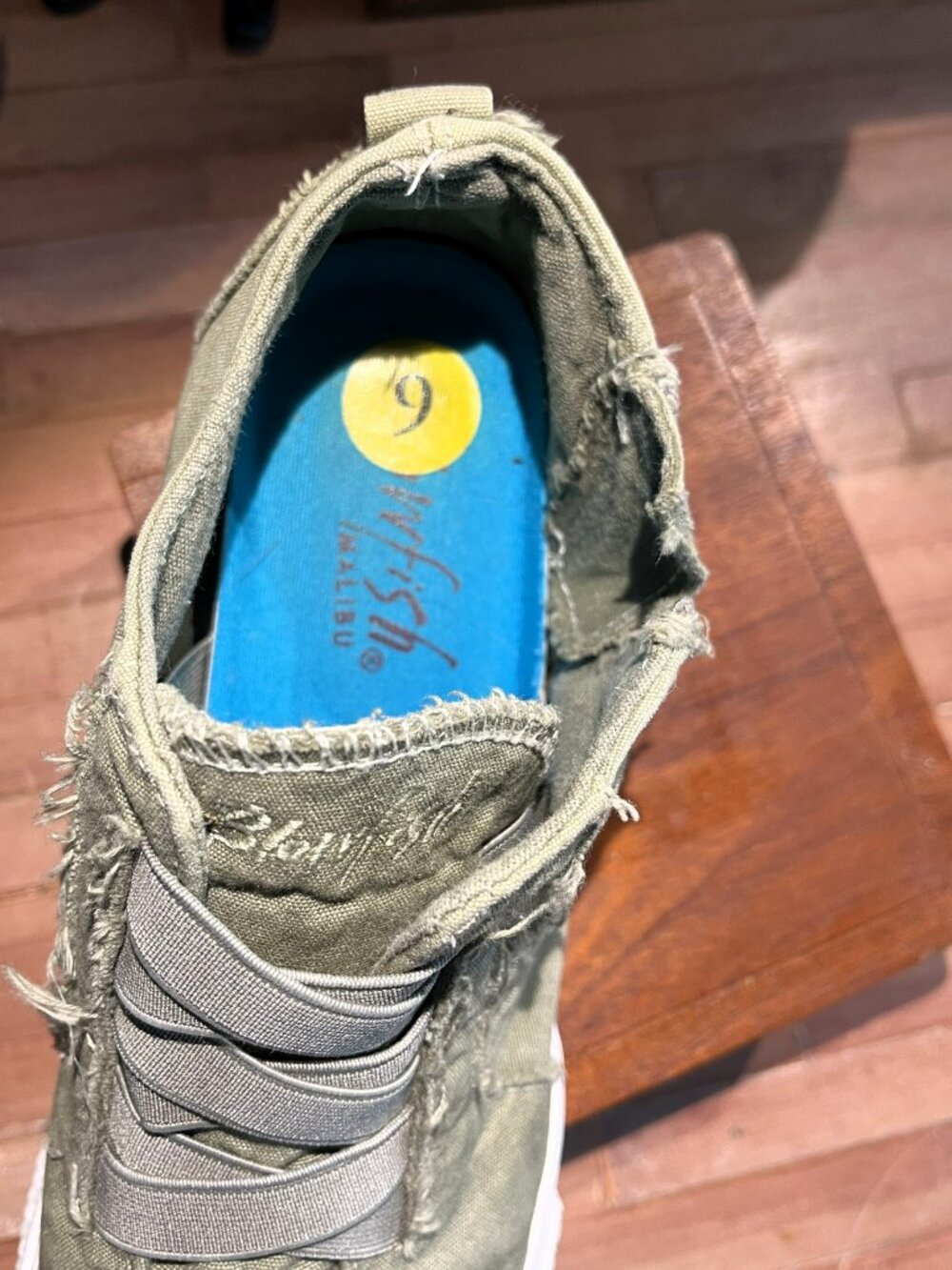 Blowfish Malibu Olive Canvas platform sneakers size 9 - Picture 5 of 7